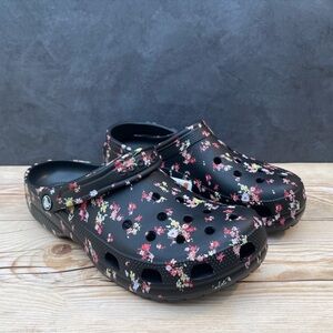 Floral Black Crocs